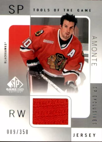 TONY AMONTE 2001/02 SP EXCLUSIVES JERSEY CARD TA CHICAGO BLACKHAWKS 009/350 COLLECTIBLE MEMORABILIA