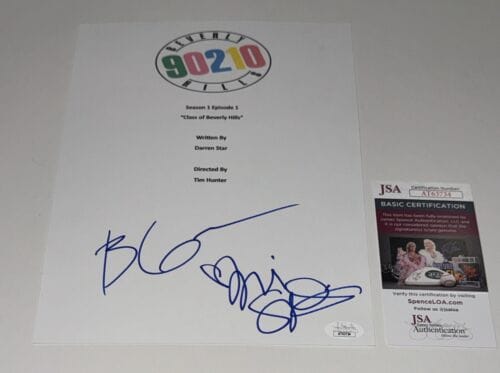 TORI SPELLING BRIAN AUSTIN-GREEN SIGNED BH 90210 PILOT TRANSCRIPT JSA COA COLLECTIBLE MEMORABILIA