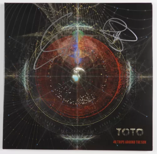 TOTO JSA SIGNED AUTOGRAPH ALBUM RECORD VINYL STEVE LUKATHER COLLECTIBLE MEMORABILIA