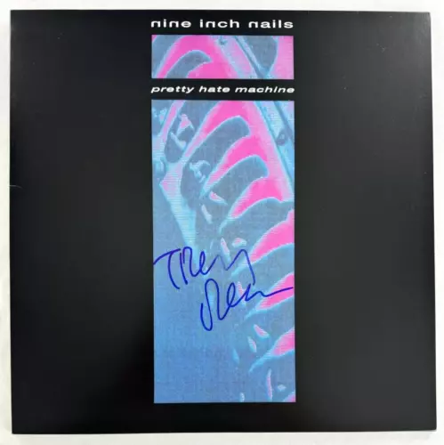 TRENT REZNOR NIN SIGNED AUTOGRAPH ALBUM VINYL RECORD PRETTY HATE MACHINE BECKETT COLLECTIBLE MEMORABILIA