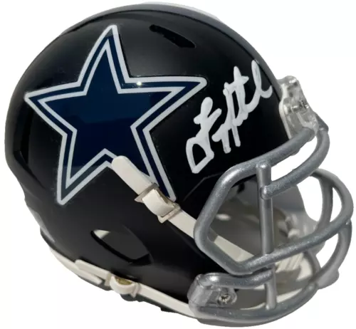 TROY AIKMAN SIGNED DALLAS COWBOYS BLACK MATTE FOOTBALL MINI HELMET JSA ! COLLECTIBLE MEMORABILIA