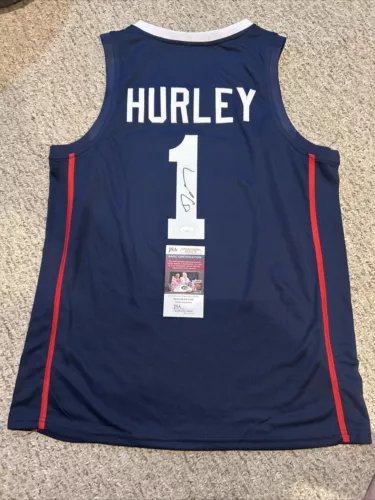 UCONN HUSKIES- COACH DAN HURLEY SIGNED AUTOGRAPH JERSEY JSA COA BASKETBALL COLLECTIBLE MEMORABILIA