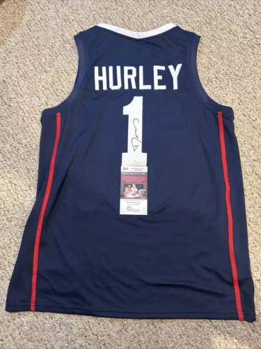 UCONN HUSKIES- COACH DAN HURLEY SIGNED AUTOGRAPH JERSEY JSA COA BASKETBALL COLLECTIBLE MEMORABILIA