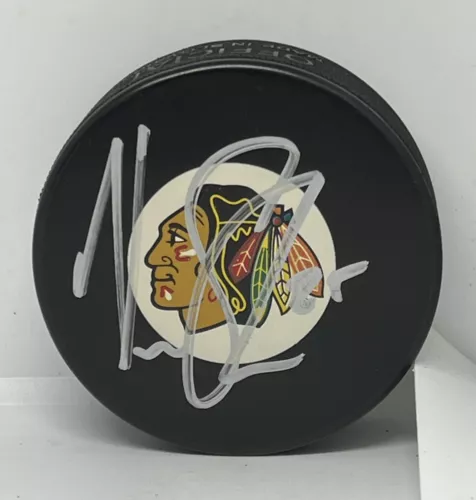 VIKTOR STALBERG SIGNED CHICAGO BLACKHAWKS PUCK AUTOGRAPHED HAWKS #2 COLLECTIBLE MEMORABILIA
