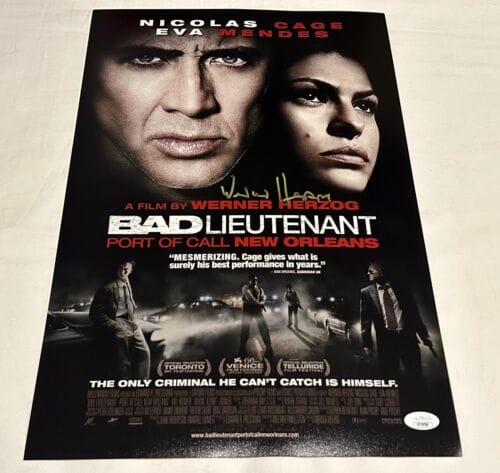WERNER HERZOG SIGNED BAD LIEUTENANT 12X18 MOVIE POSTER JSA COLLECTIBLE MEMORABILIA