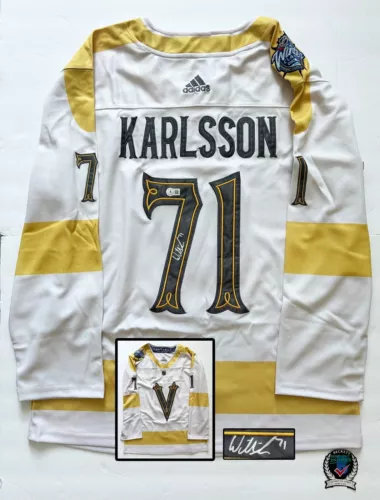WILLIAM KARLSSON SIGNED JERSEY 2024 WINTER CLASSIC LAS VEGAS KNIGHTS BECKETT … COLLECTIBLE MEMORABILIA