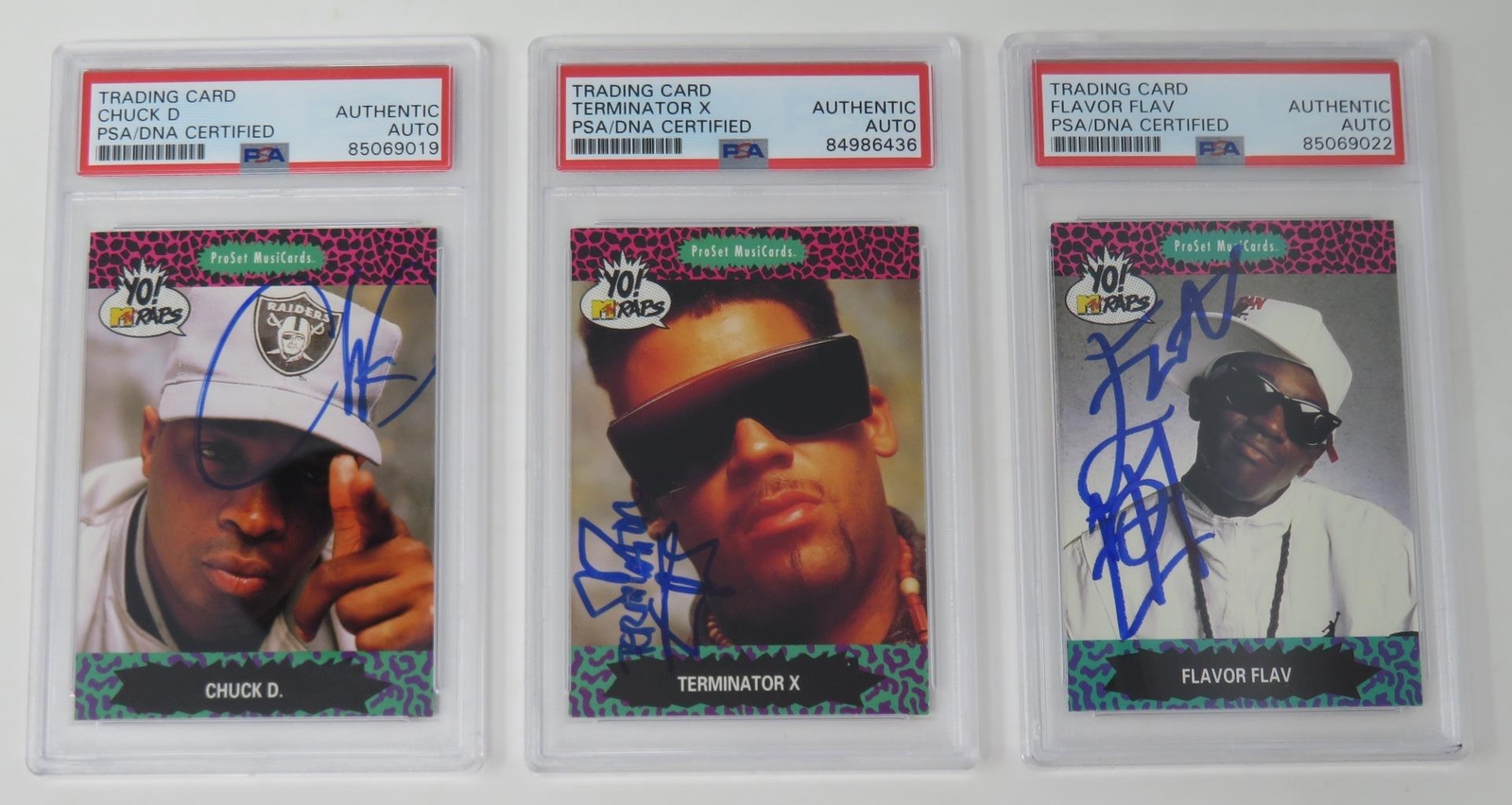 PUBLIC ENEMY Signed Autograph Auto 1991 ProSet Yo! MTV Rap Rookie Card Set PSA