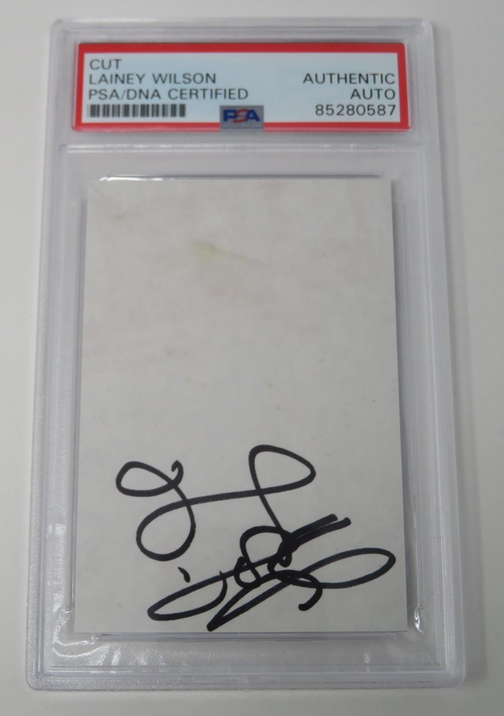 LAINEY WILSON Signed Autograph Auto Index Card Cut Slab PSA JSA