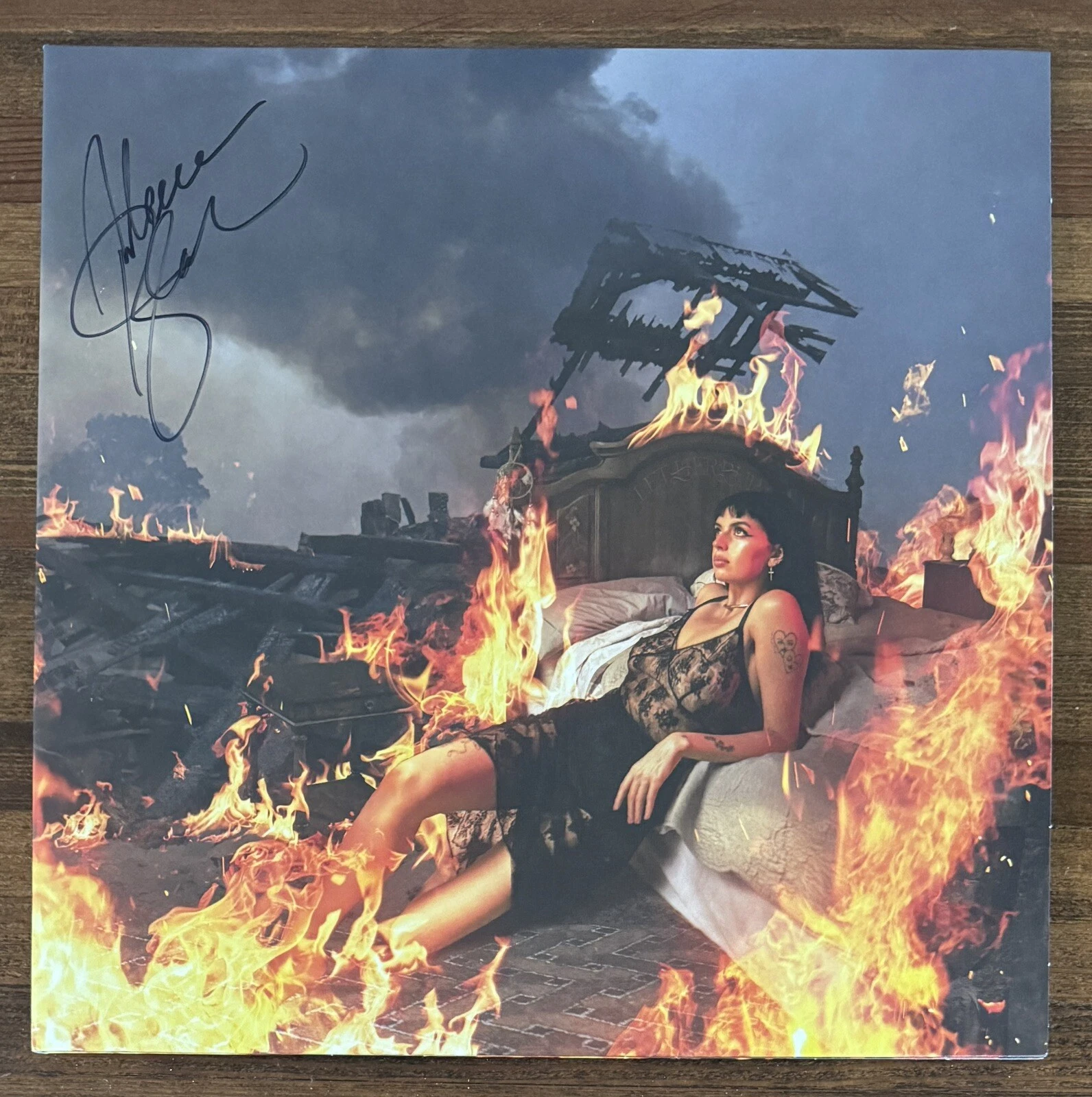 Rebecca Black Let Her Burn Oxblood Galaxy Vinyl SIGNED BAS Beckett COA Autograph
