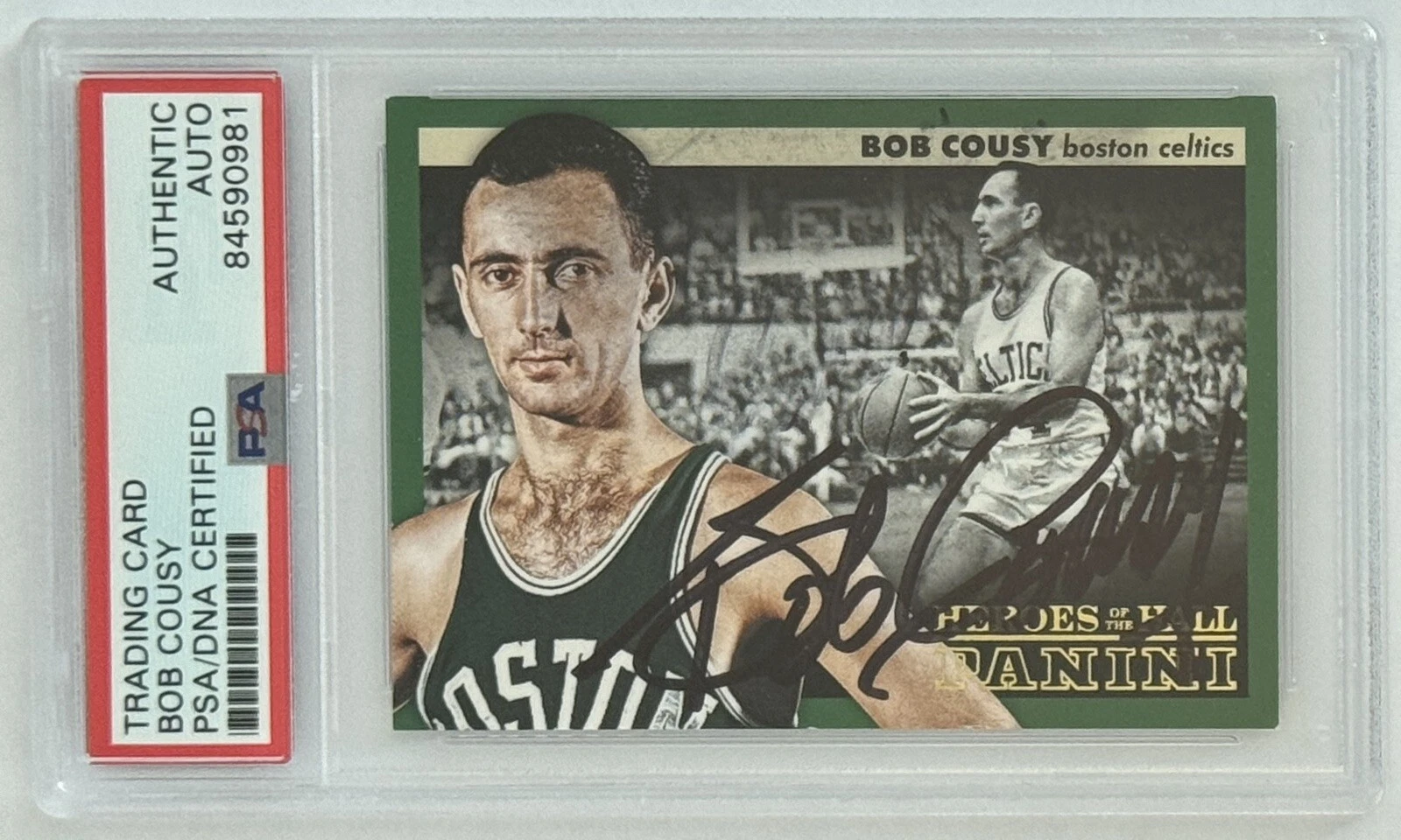 2012 Panini Heroes of the Hall Bob Cousy Signed PSA DNA Certified Autograph