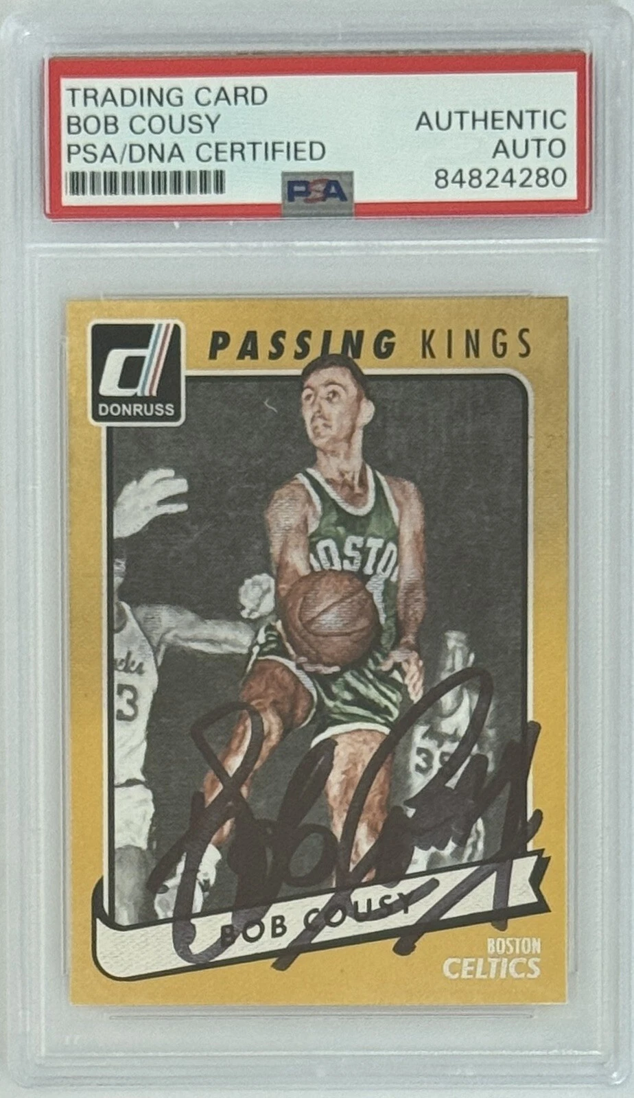 2015 Panini Donruss Kings Bob Cousy Signed PSA DNA Autograph HOF Boston Celtics
