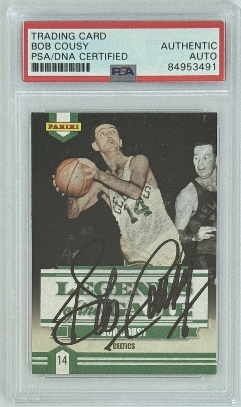 2009 Panini Legends Of Game Bob Cousy Signed PSA DNA COA Certified Autograph HOF