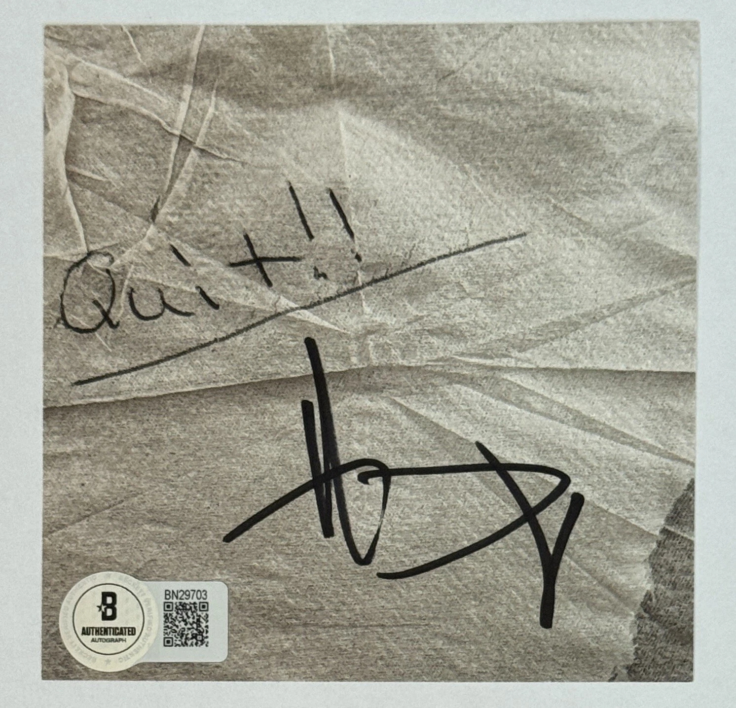 SIGNED Hardy Quit Autographed CD COVER Art Card & CD BAS Beckett COA Certified