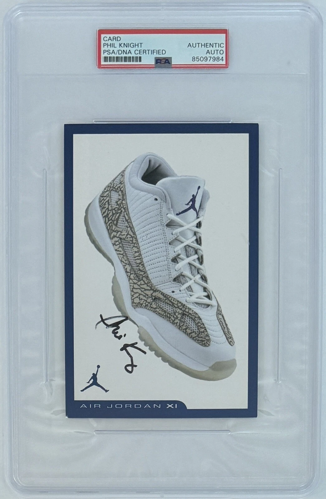 PHIL KNIGHT NIKE SIGNED MICHAEL AIR JORDAN 11 SHOE CARD PSA DNA COA AUTOGRAPH