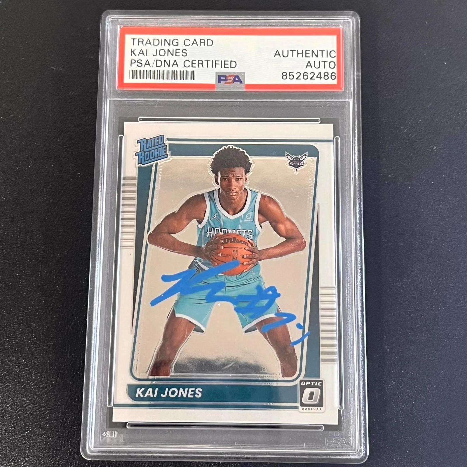 2021-22 Panini Donruss Optic Rated Rookie #182 Kai Jones Signed AUTO PSA Slabbed