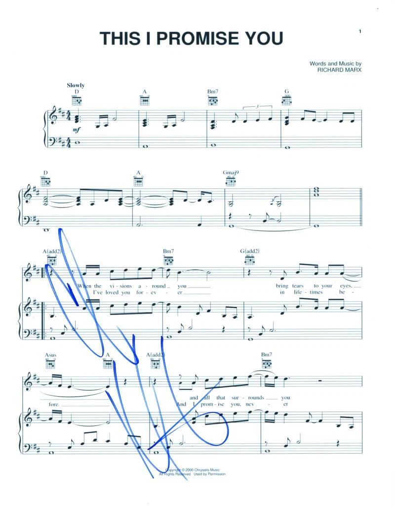 Chris Kirkpatrick NSYNC Signed Autograph This I Promise You Sheet Music