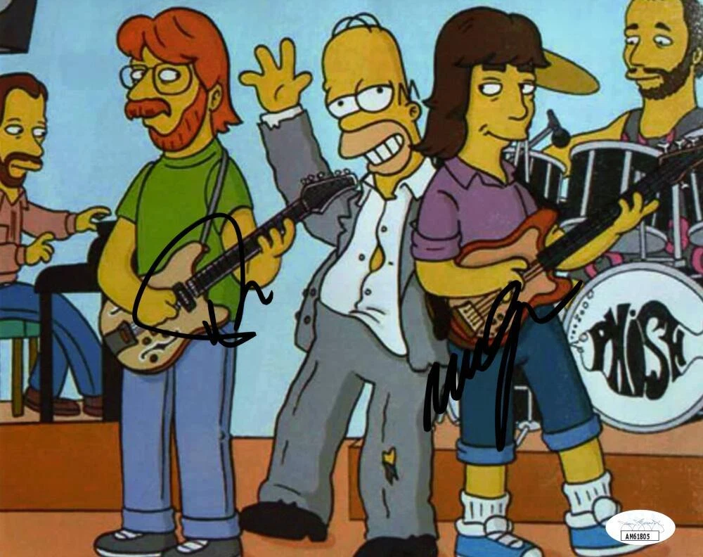 Trey Anastasio & Mike Gordon Phish Signed Autograph 8x10 Photo Simpsons JSA COA