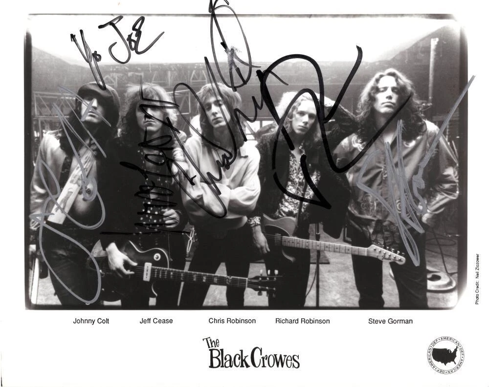 The Black Crowes Signed Autograph 8x10 Photo - RARE! Original Lineup w/ JSA COA