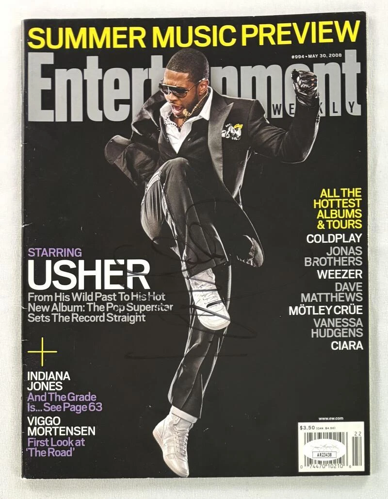 USHER RAYMOND SIGNED AUTOGRAPH ENTERTAINMENT WEEKLY MAGAZINE W/ JSA COA COLLECTIBLE MEMORABILIA