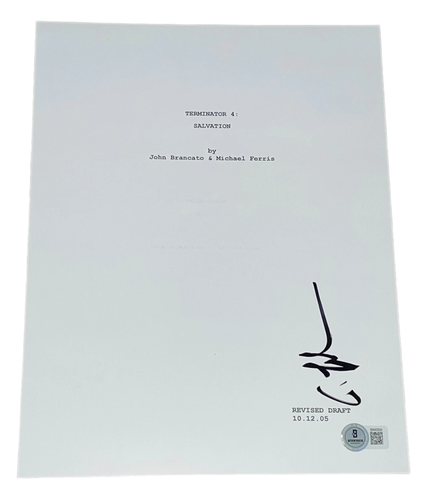 Anton Yelchin Signed Autograph Terminator Salvation Full Script Screenplay BAS