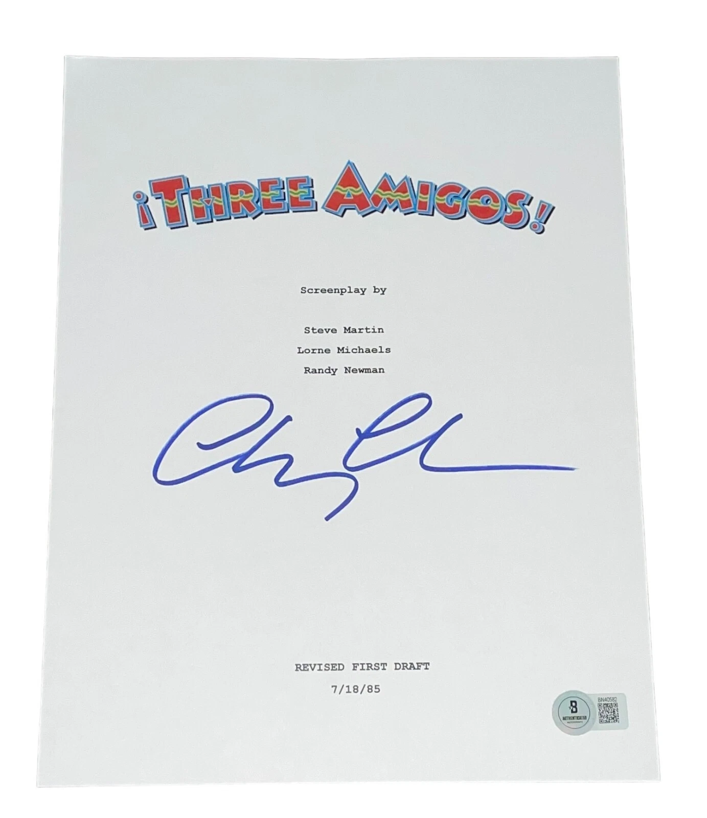 Chevy Chase Signed Autograph Three Amigos Full Script Screenplay Beckett BAS NYC