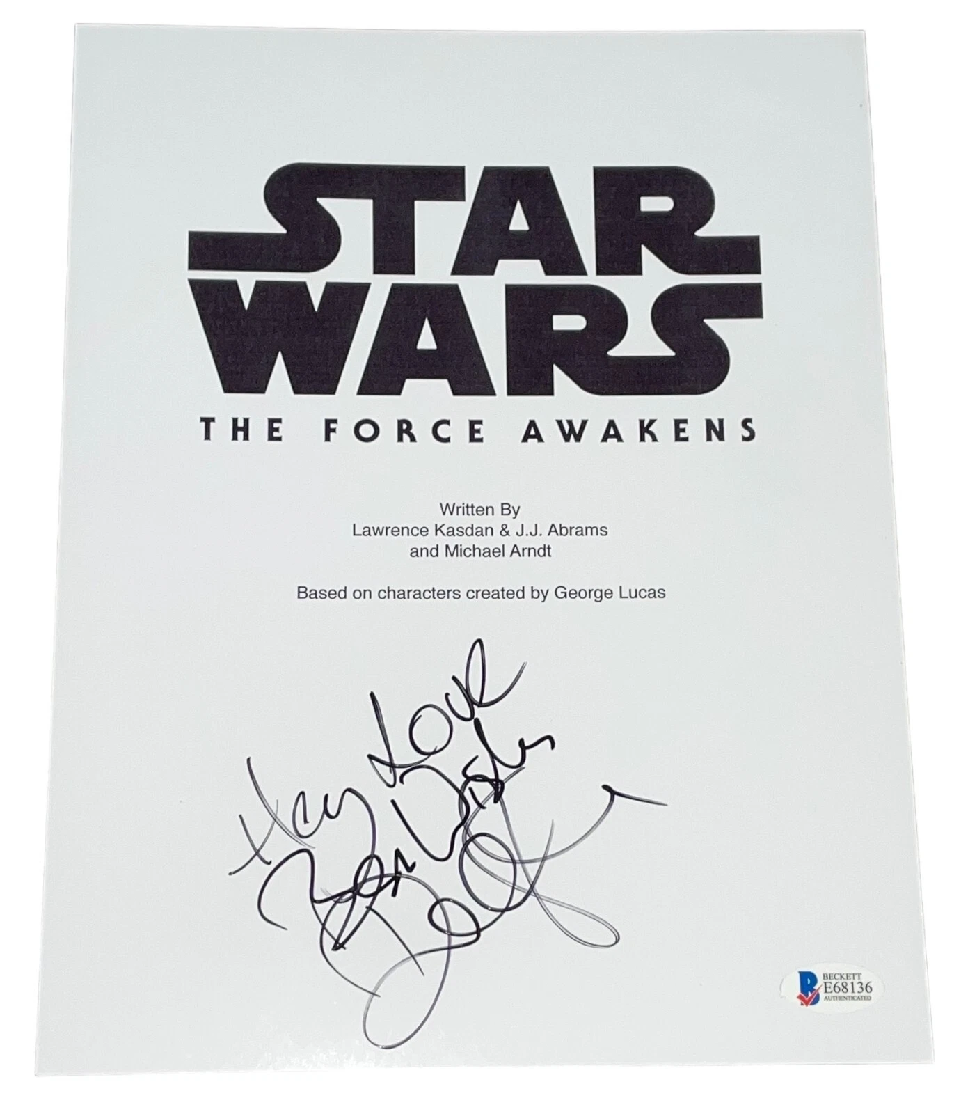 Domhnall Gleeson Signed Auto Star Wars: The Force Awakens Script Screenplay BAS