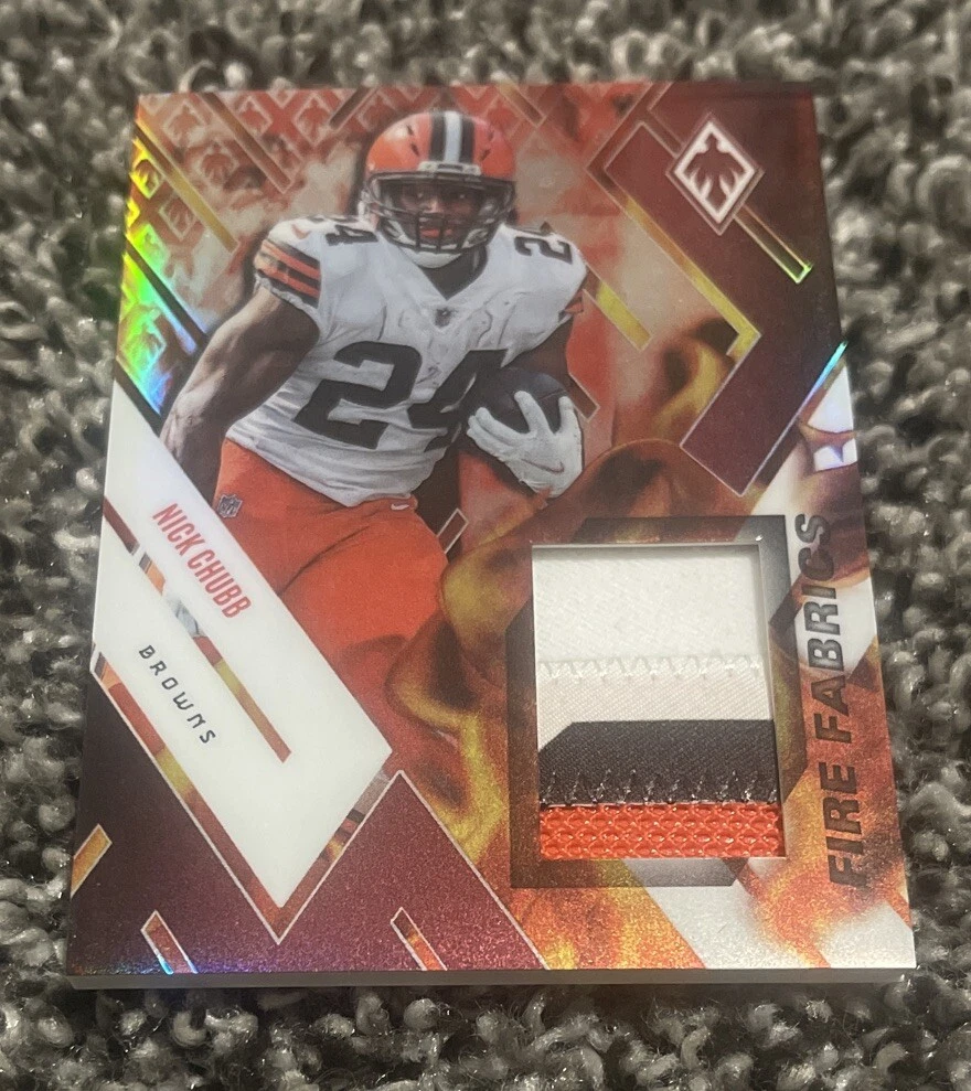 2022 Nick Chubb Panini Phoenix Fire Fabrics 3 COLOR Patch No. FIRE-8 SP ????/75