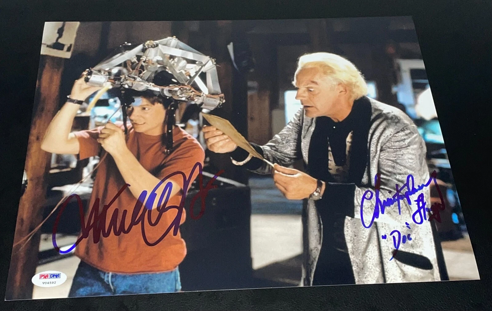 Michael J Fox & Christopher Lloyd Signed 11x14 Photo Back to the Future PSA T4