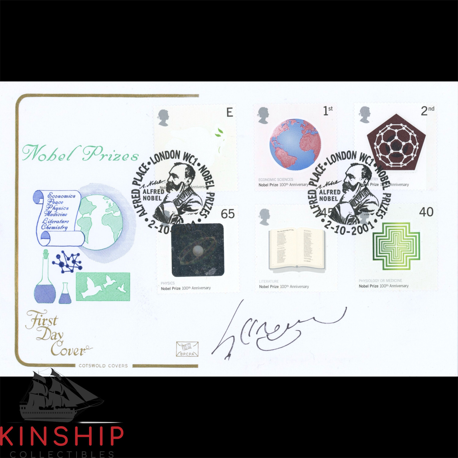 Dalai Lama signed Nobel Prizes Envelope JSA LOA Rare Bold Auto Z1854