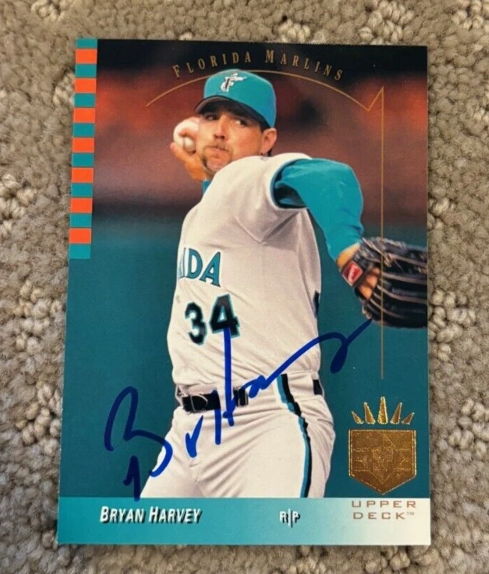 1993 SP Bryan Harvey signed autographed card Florida Marlins #141