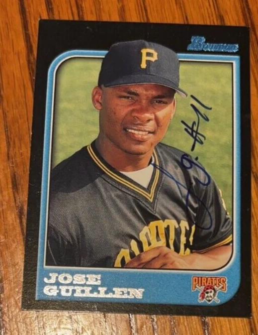 1997 BOWMAN ROOKIE CARD PITTSBURGH PIRATES JOSE GUILLEN SIGNED AUTOGRAPHED #126 COLLECTIBLE MEMORABILIA
