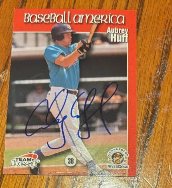 1999 Team Best Baseball America Aubrey Huff Signed Autographed Card #54