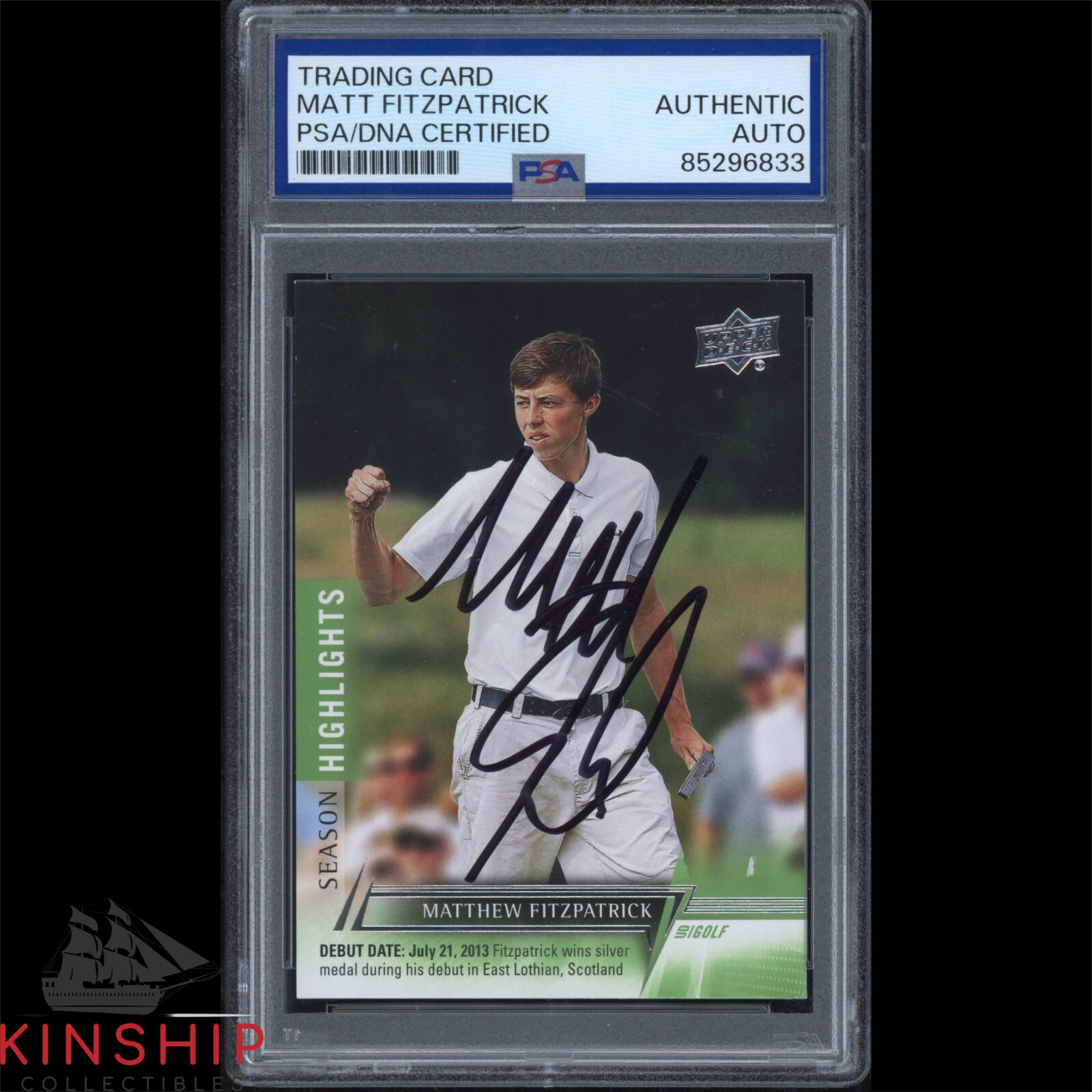 Matt Fitzpatrick signed 2024 Upper Deck Trading Card PSA DNA Slab Golf C3226