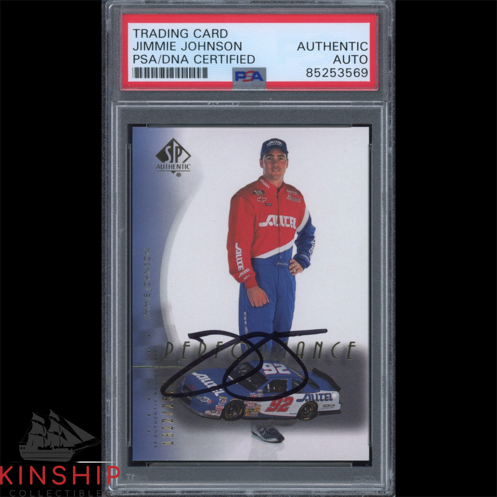 Jimmie Johnson signed 2000 Upper Deck SP Rookie Card PSA DNA Slab Auto C3211