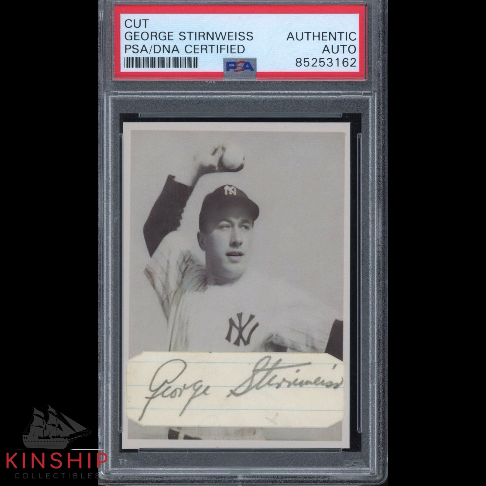 George Stirnweiss signed Cut Custom Trading Card PSA DNA Slab Snuffy Auto C3175