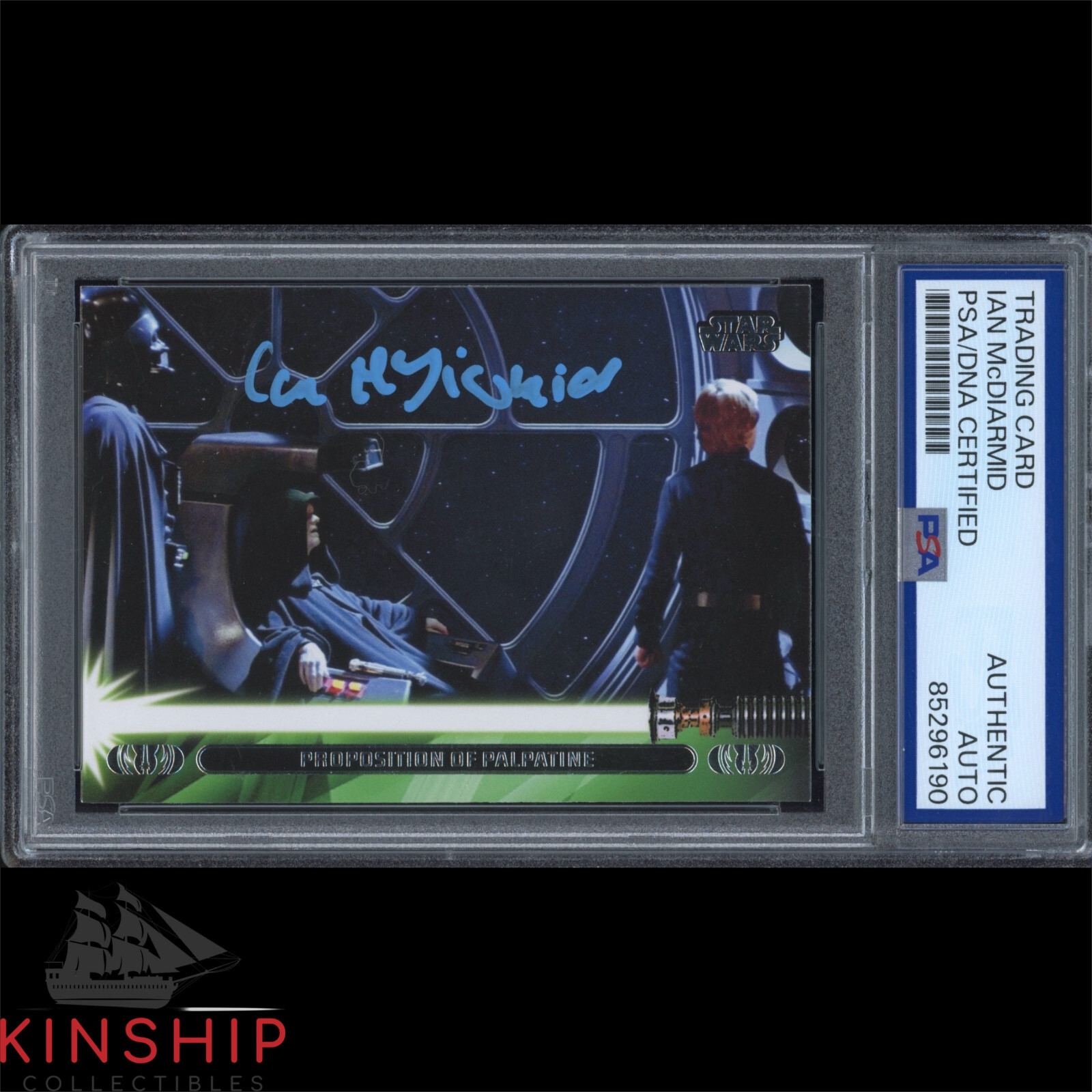 Ian McDiarmid signed 2013 Topps Trading Card PSA DNA Slab Star Wars Auto C3181