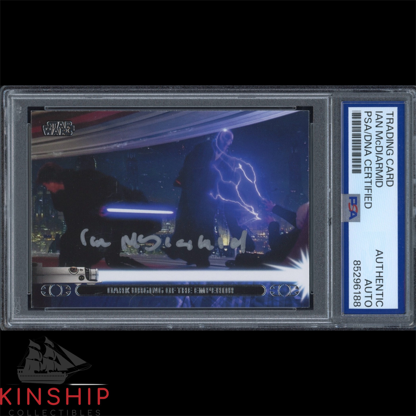 Ian McDiarmid signed 2013 Topps Trading Card PSA DNA Slab Star Wars Auto C3183
