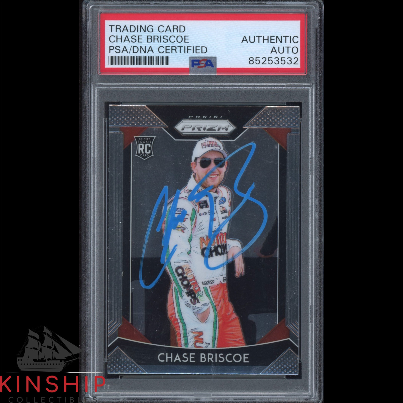 Chase Briscoe signed 2019 Panini Prizm Rookie Card PSA Slab NASCAR Auto C3314