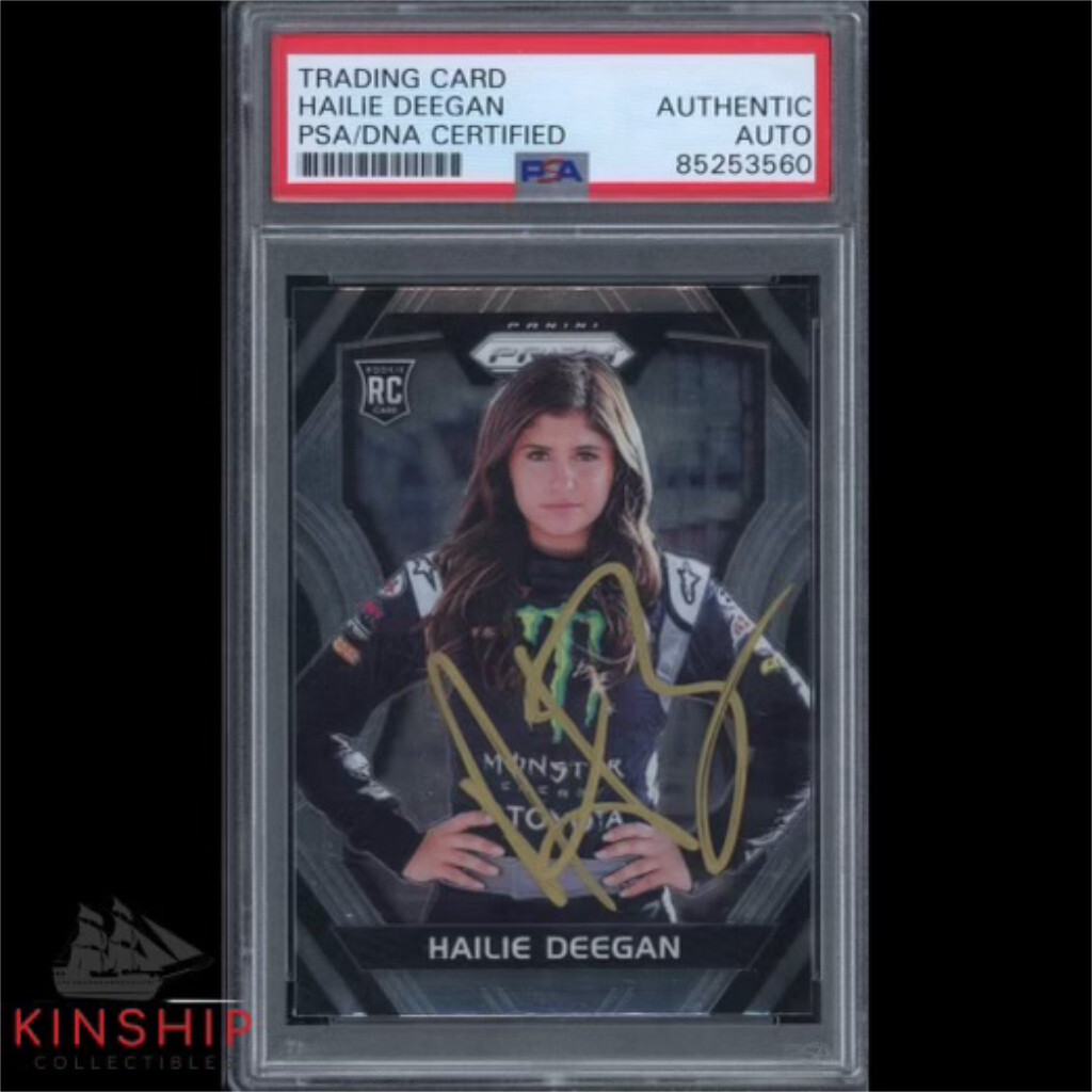 Hailie Deegan signed 2018 Panini Prizm Rookie Card PSA DNA Slab #30 Auto C3287