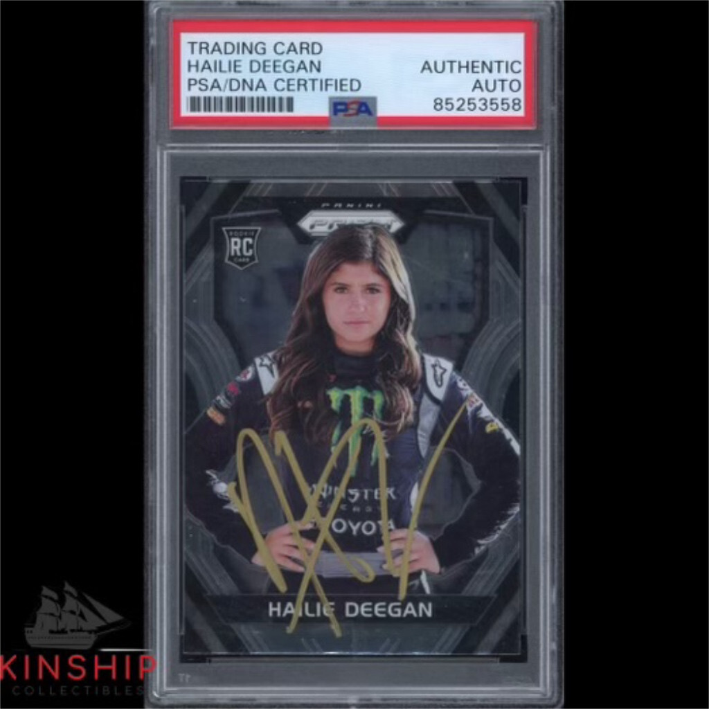 Hailie Deegan signed 2018 Panini Prizm Rookie Card PSA DNA Slab #30 Auto C3288