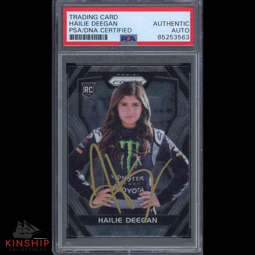 Hailie Deegan signed 2018 Panini Prizm Rookie Card PSA DNA Slab #30 Auto C3286