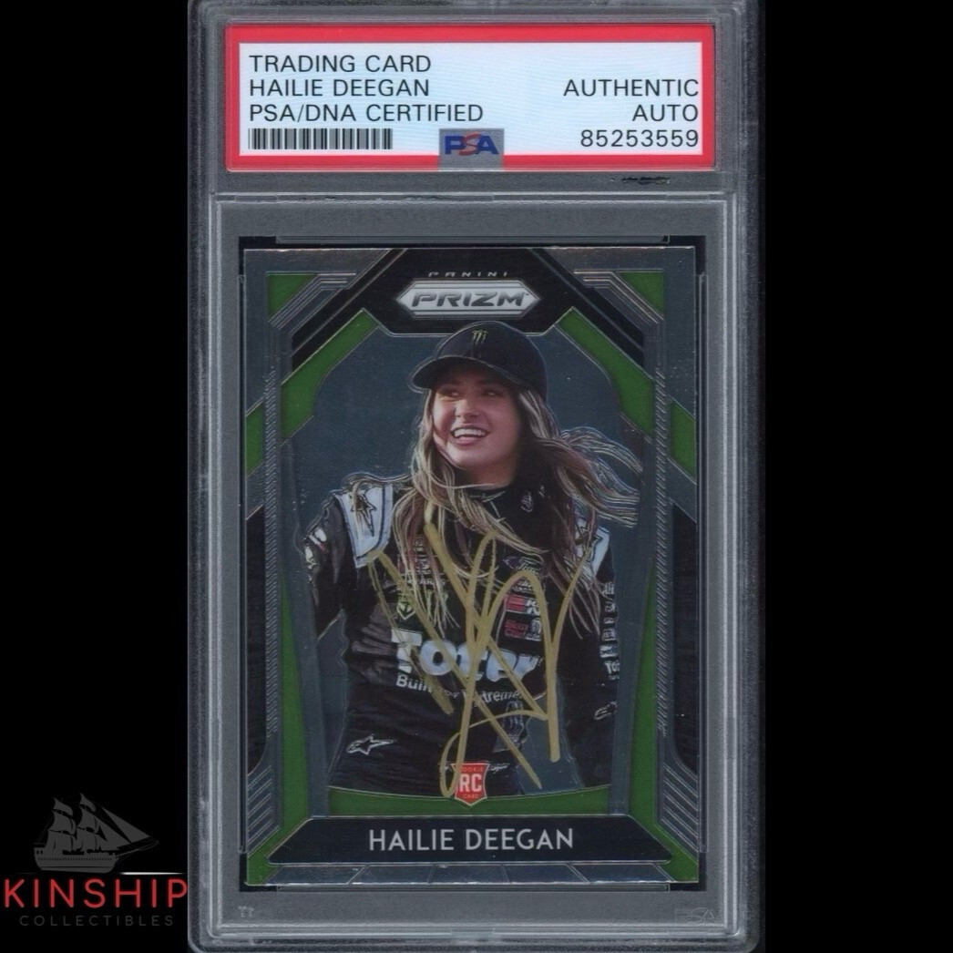Hailie Deegan signed 2020 Panini Prizm Rookie Card PSA DNA Slab Auto C3297