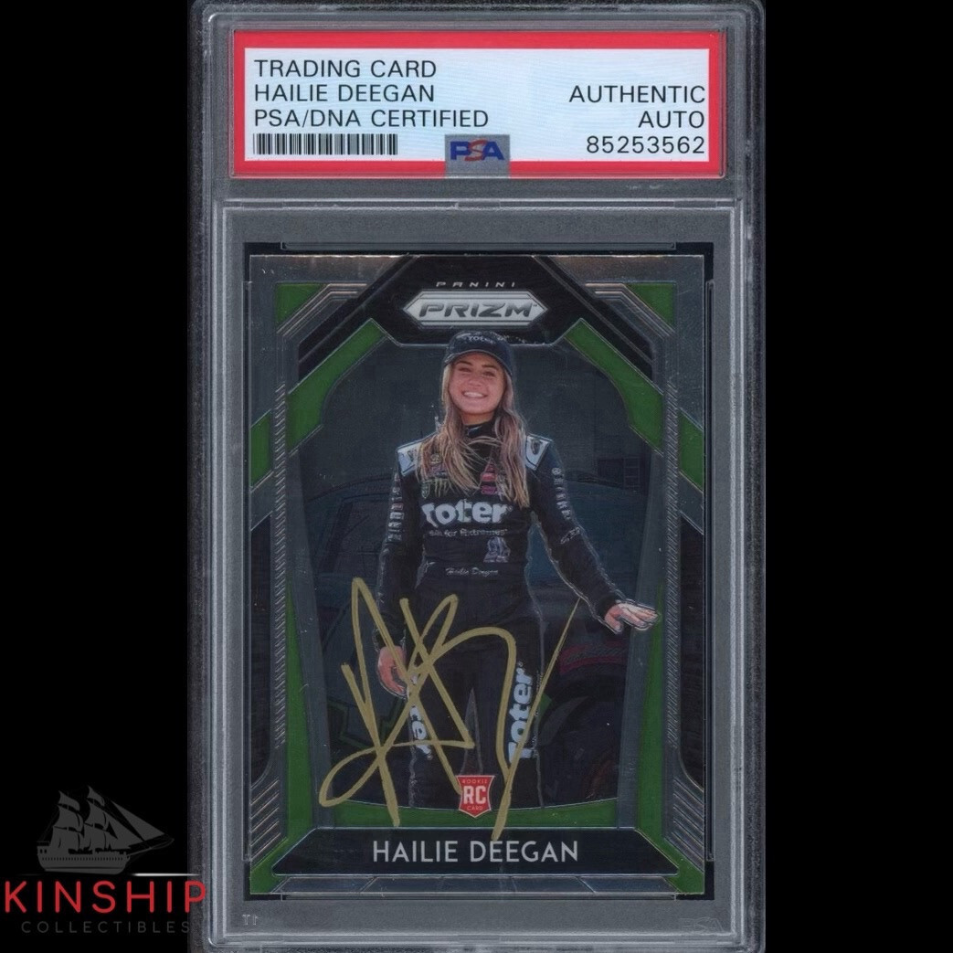 Hailie Deegan signed 2020 Panini Prizm Rookie Card PSA DNA Slab Auto C3291