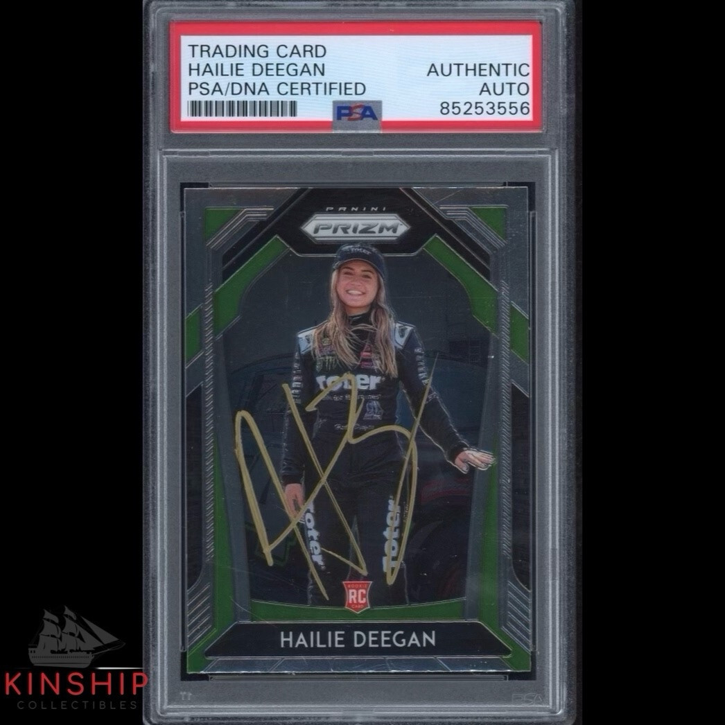 Hailie Deegan signed 2020 Panini Prizm Rookie Card PSA DNA Slab Auto C3298