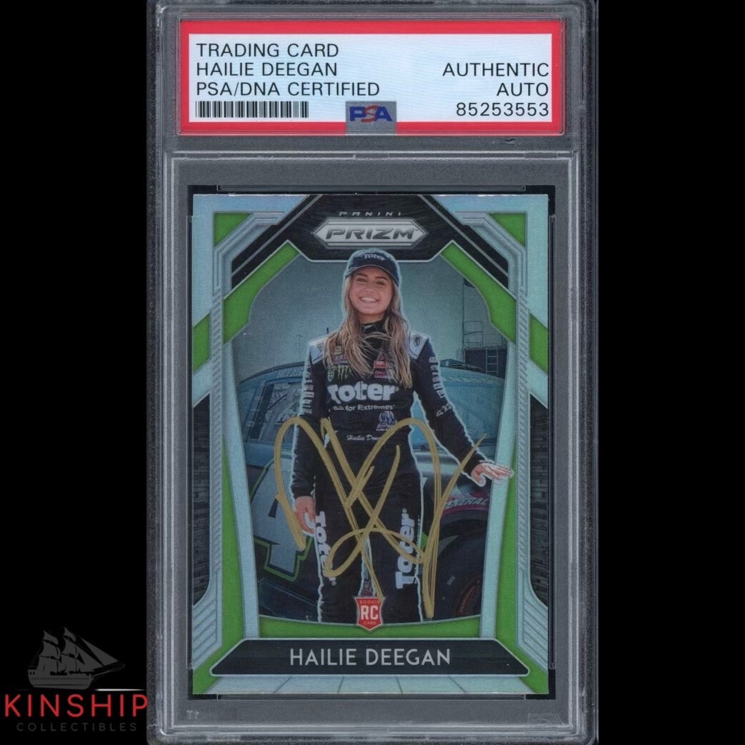 Hailie Deegan signed 2020 Panini Prizm Rookie Card PSA DNA Slab Auto C3293