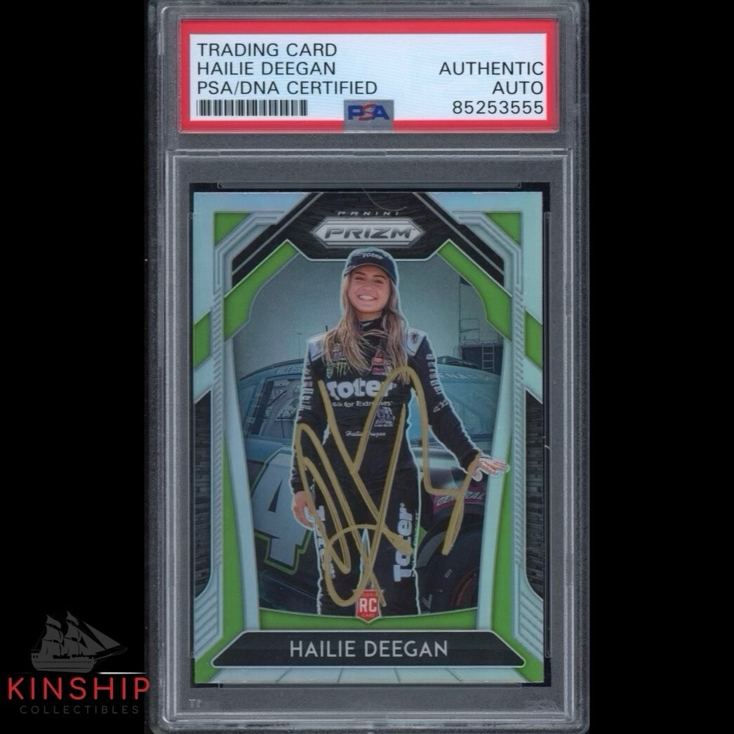 Hailie Deegan signed 2020 Panini Prizm Rookie Card PSA DNA Slab Auto C3299