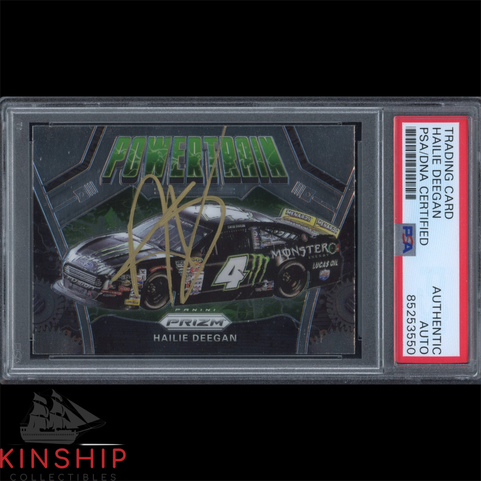 Hailie Deegan signed 2020 Panini Prizm Trading Card PSA DNA Slab Auto C3294