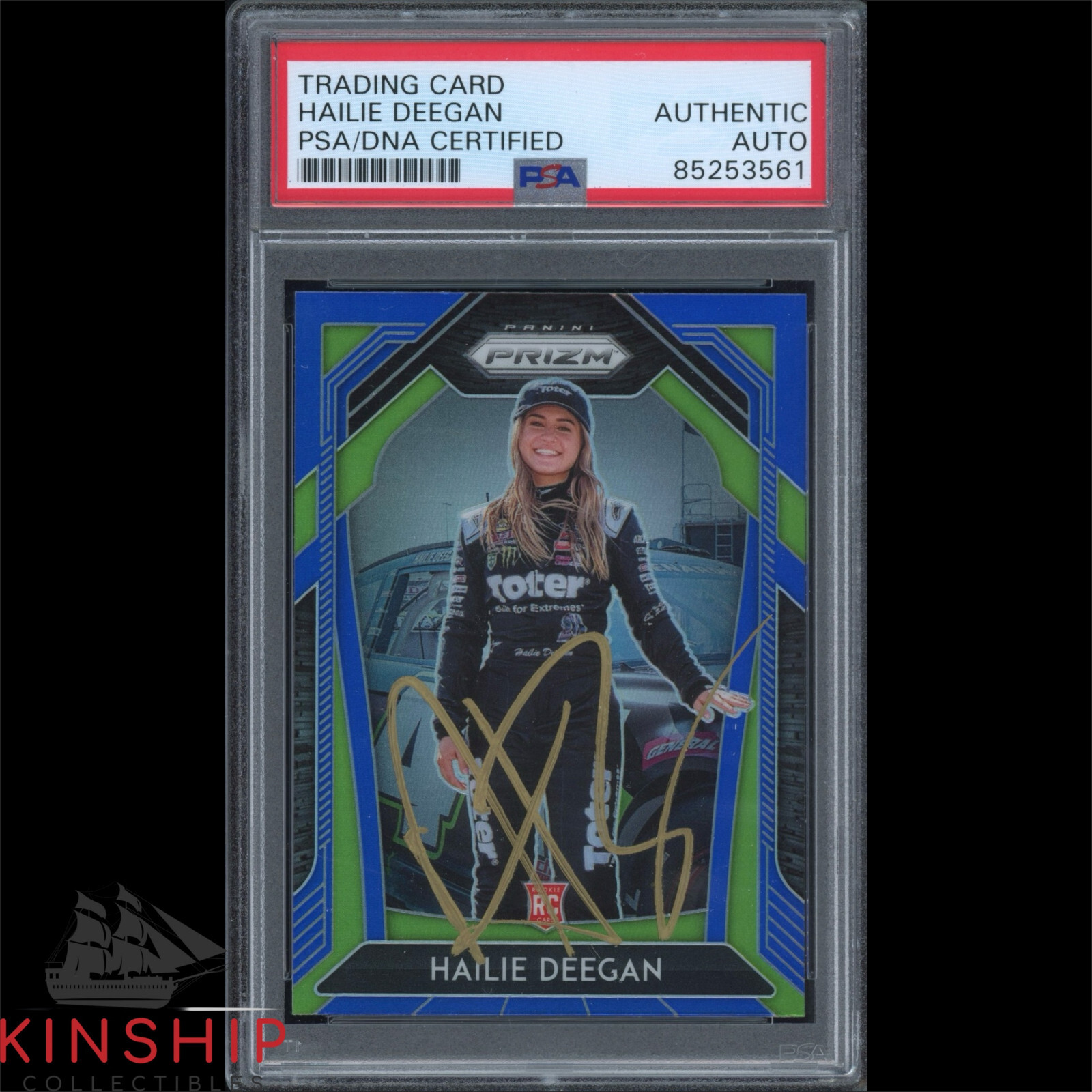 Hailie Deegan signed 2020 Panini Prizm Rookie Card PSA DNA Slab Auto C3300