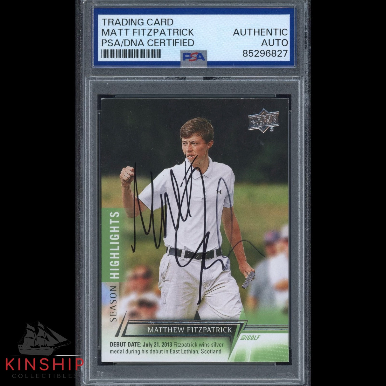 Matt Fitzpatrick signed 2024 Upper Deck Trading Card PSA DNA Slab Golf C3324