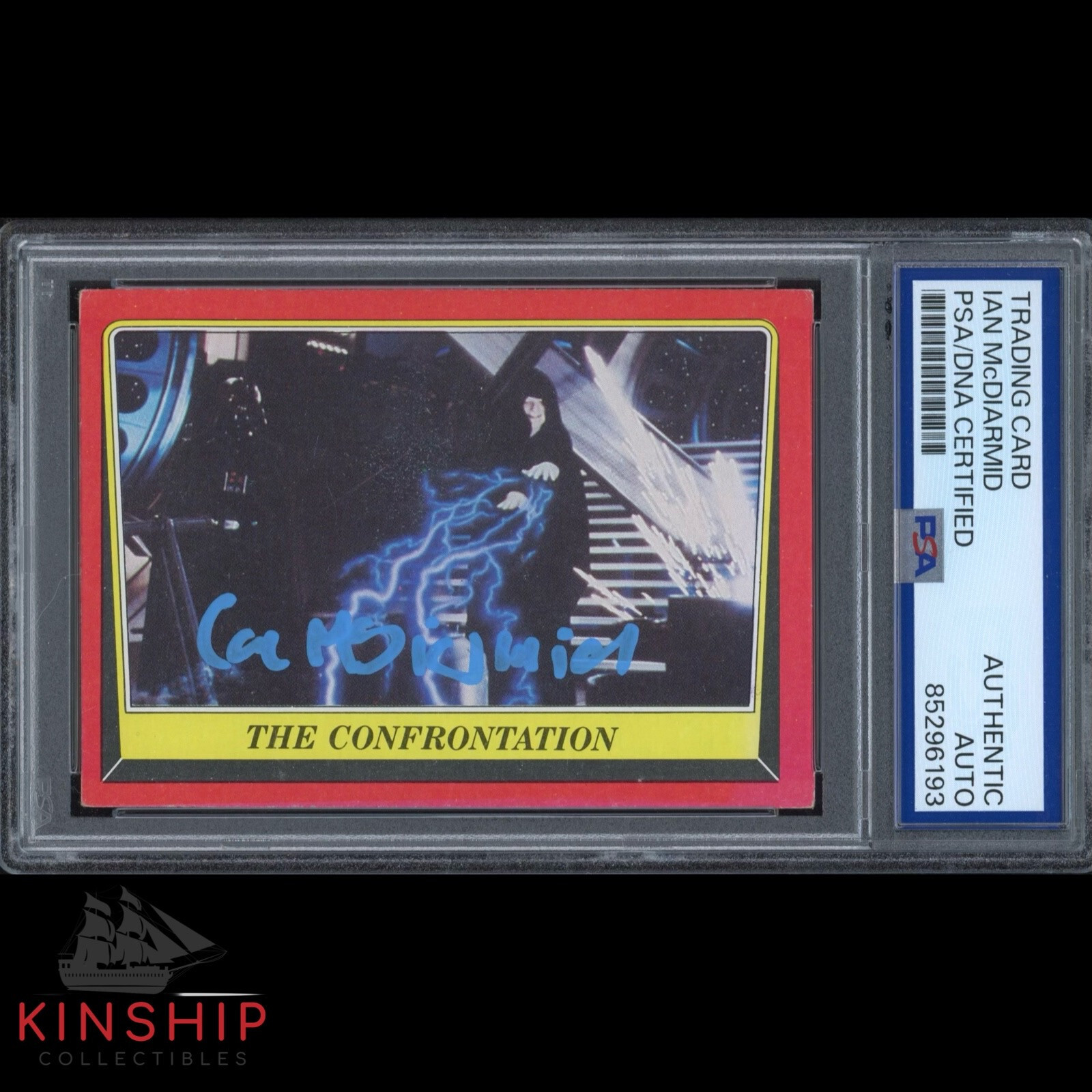 Ian McDiarmid signed 1983 Topps Trading Card PSA DNA Slab Star Wars Auto C3340